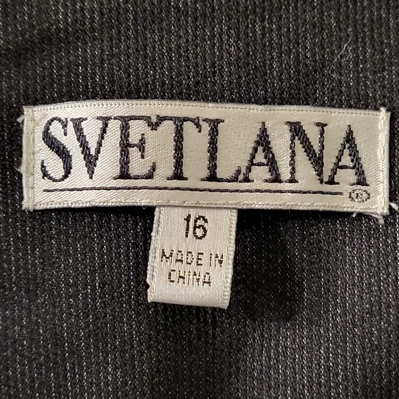Svetlana Denim Black Jacket Size 16 with White Stitching Belt Silver  Buttons - Picture 4 of 11
